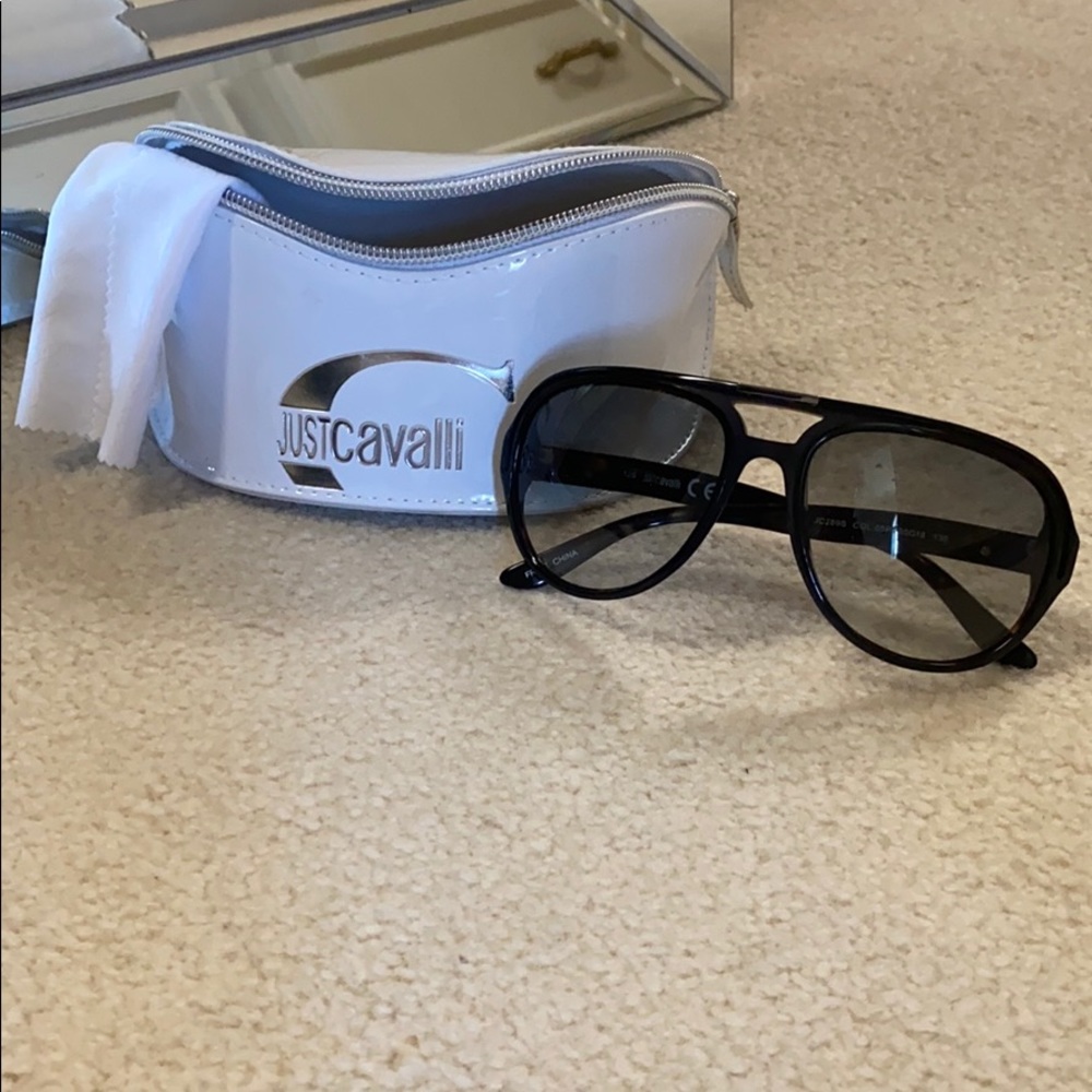 Cavalli Black Aviator Sunglasses